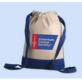 CANVAS SPORT BACK PACK -- Natural Beige/Royal Blue